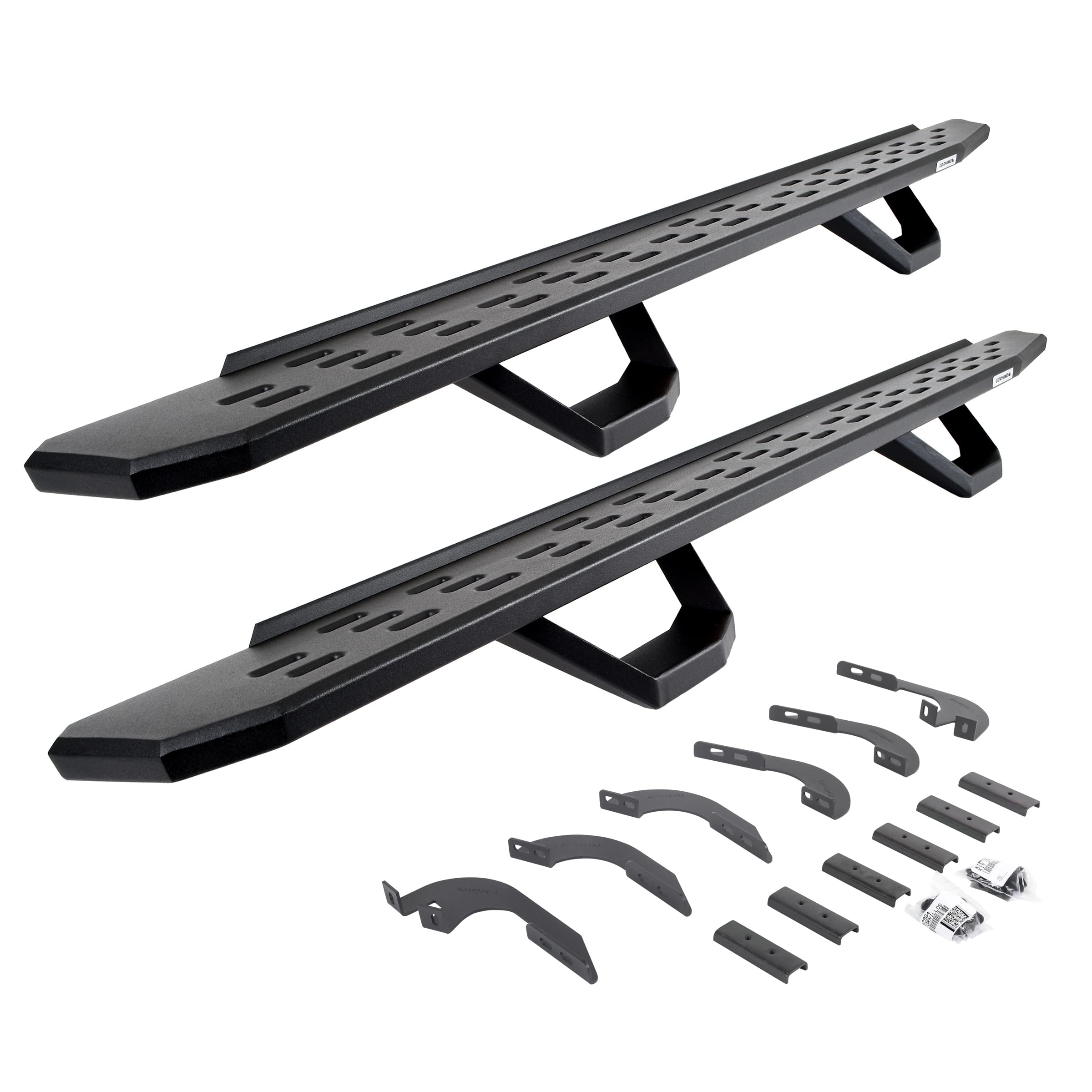 Go Rhino Running Boards RB30, Mounting Brackets, & 2 Pair of Drop Steps | Cab Length, Galvanized Steel, Textured Black | 6964328020PC | Fits 2024 Toyota Tacoma Double Cab