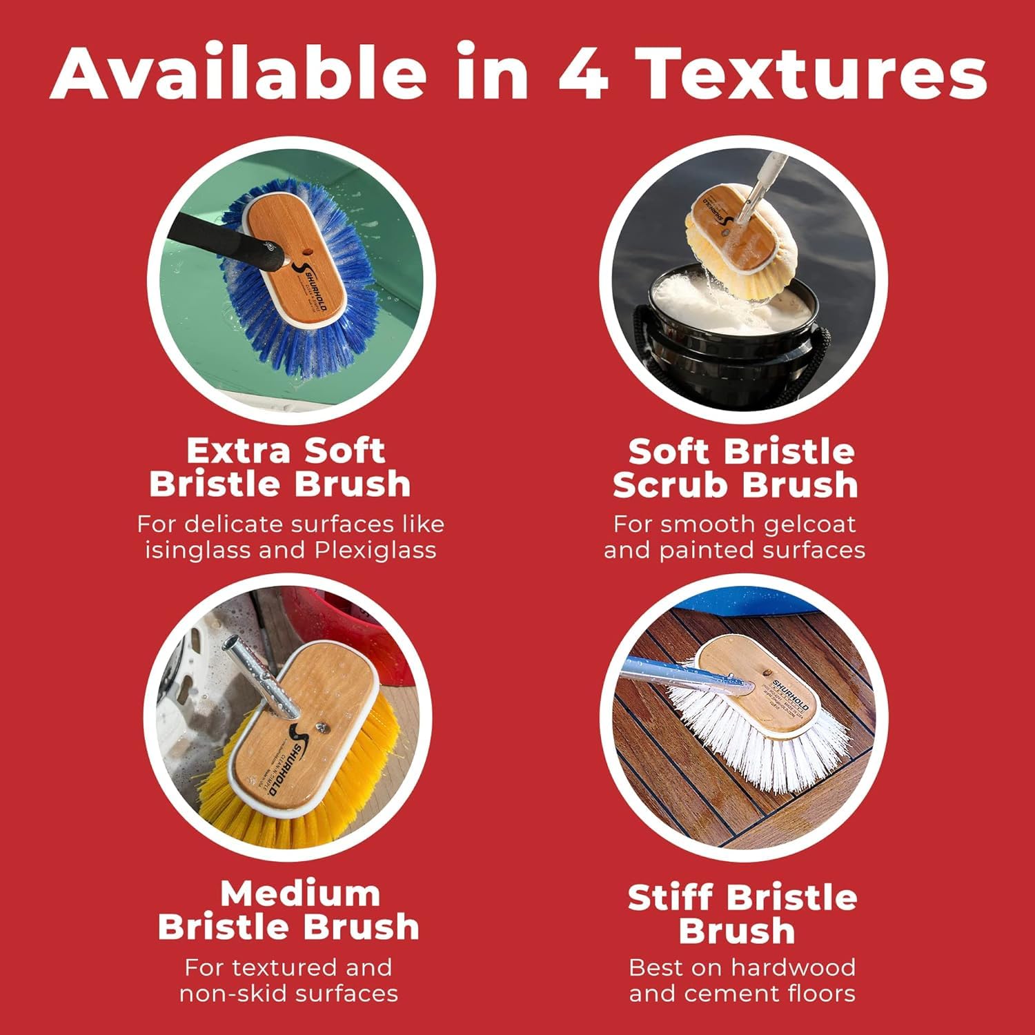 6" Shurhold Polystyrene Medium Bristle Deck Brush