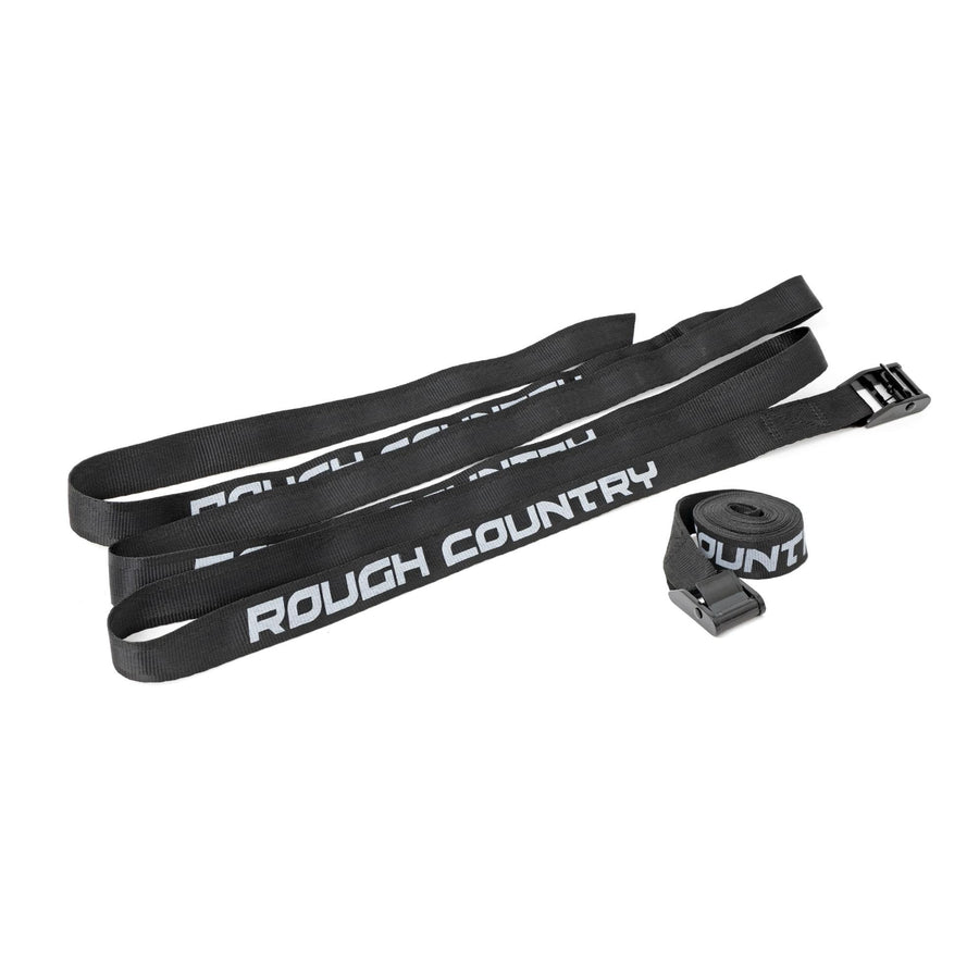 Rough Country 1" x 9 ft Cargo Tie Down Straps with Cam Buckle, Heavy-Duty Tie Downs (Set of 2)