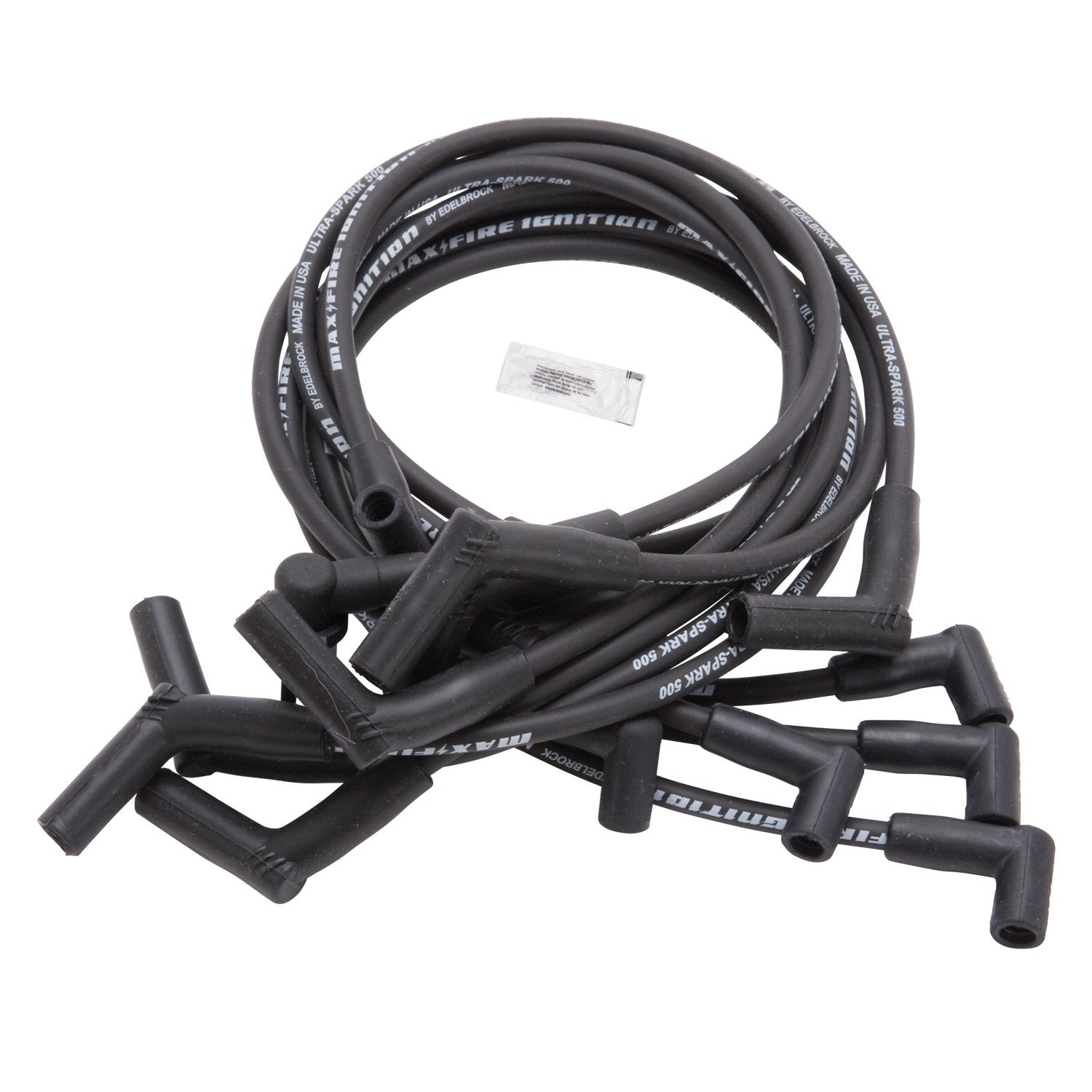 Spark Wire Set Edelbrock 22704 SBF 83-96 500 ohm Resistance Black (Set of 10)