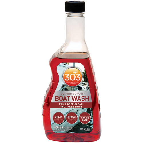 303 Products Boat Wash Marine with UV Protectant - For A Deep Clean, Spot Free Shine - 30 Day UV Protection - Removes Salt, Dirt, And Grime - 32 fl. oz. (30586)