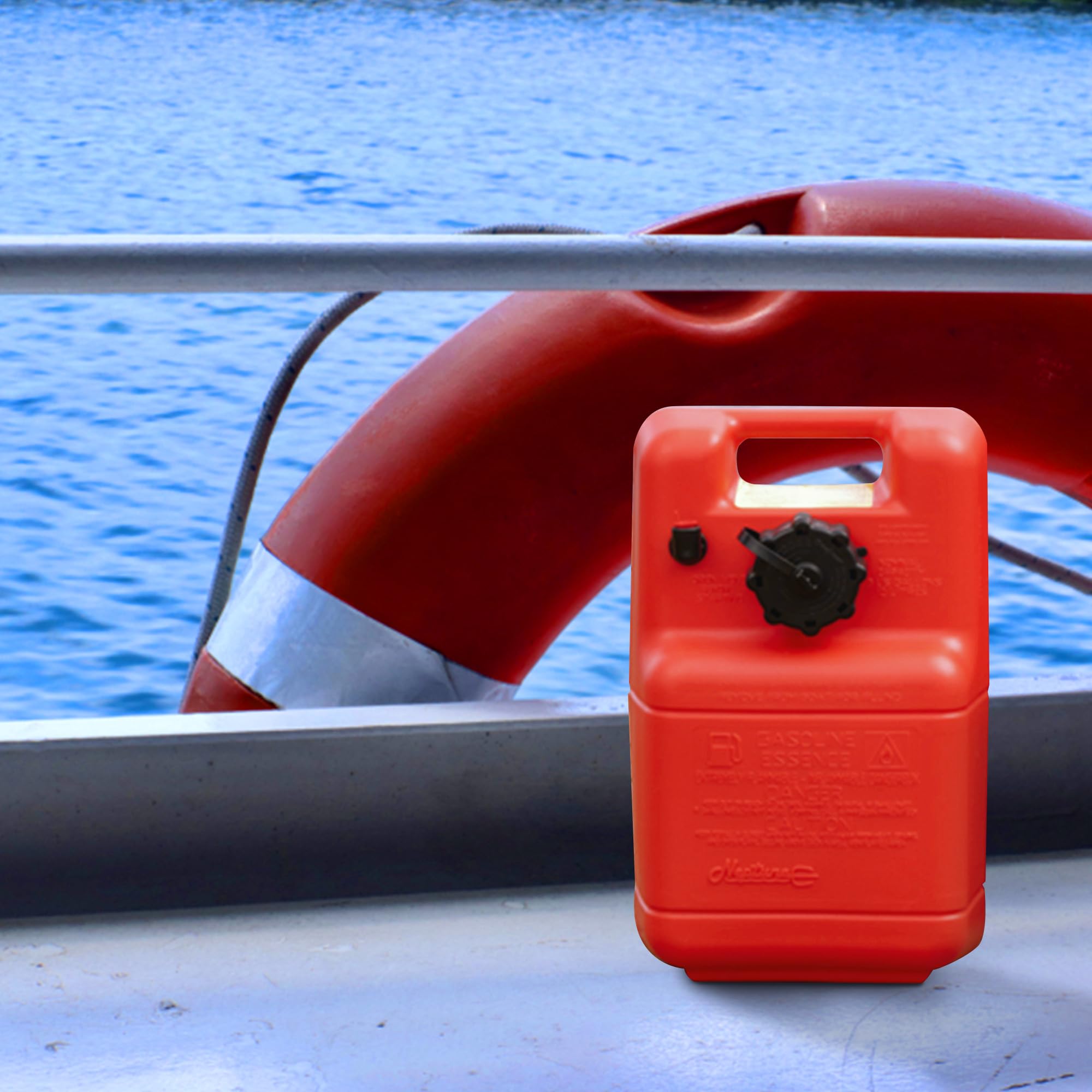 3 Gallon Scepter Portable Marine Gas Can, Boat Fuel Tank, 2-Way Vented Cap, Built-In Fuel Line Pick-Up, Top Handle, EPA & CARB Compliant, Neptune Series, 17.25"L x 11"W x 8.5"H (08590)