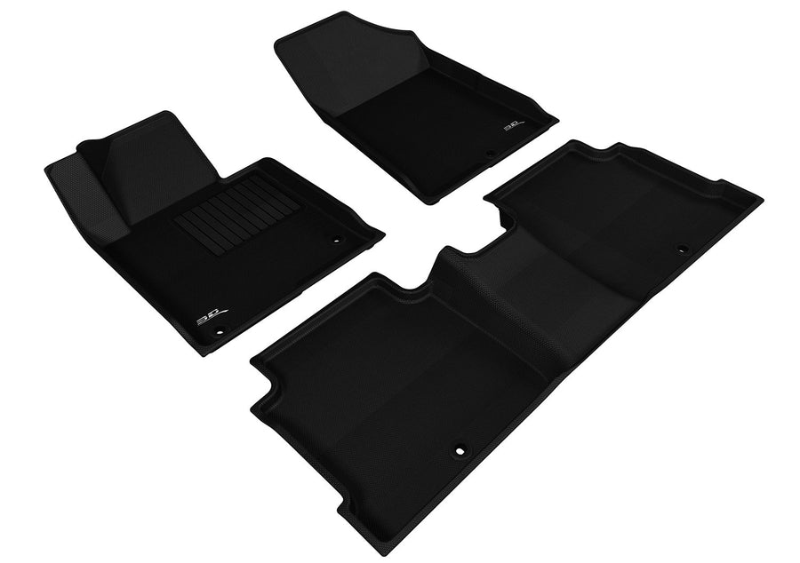 3D MAXpider Floor Mats All-Weather Compatible with Kia Optima 2016-2020 Custom Car Liners, Kagu Series (1st & 2nd Row, Black)
