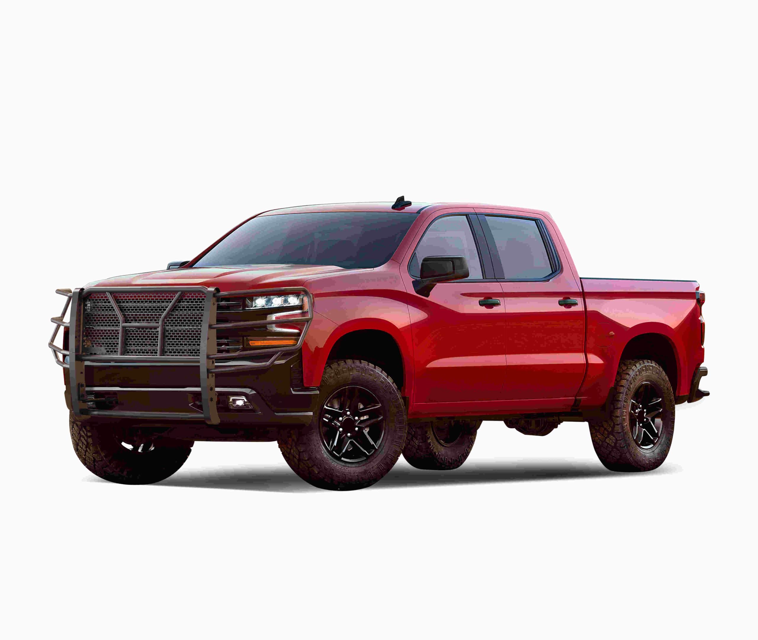 Heavy Duty Black Horse Rugged Grille Guard Modular Black Compatible with 2019-2021 Chevrolet Silverado 1500-RU-CHSI19-B