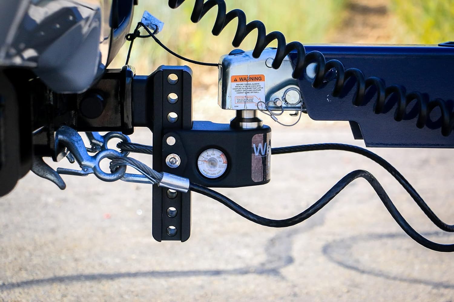 Weigh Safe Adjustable Hitch Ball Mount Trailer - 6" Adjustable Drop Hitch for 2.5" Receiver - Premium Heavy Duty Steel Trailer Tow Hitch with Built in Weight Scale for Anti Sway - 22,000 GTW