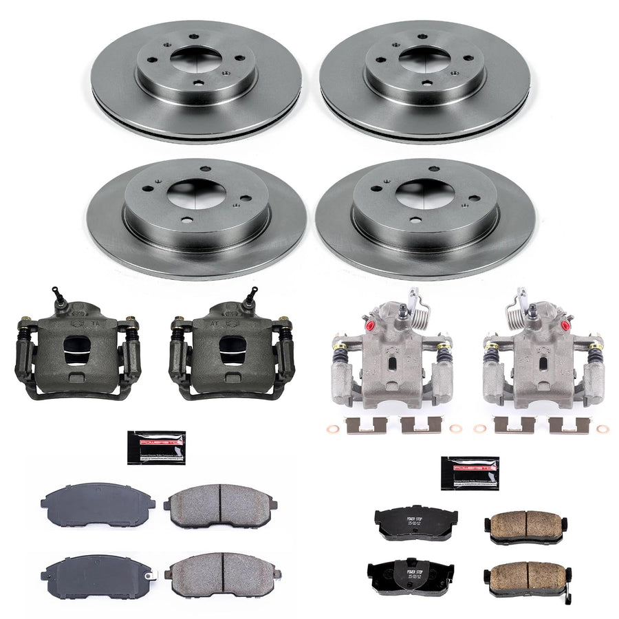 Power Stop KCOE750 Stock Replacement Brake Kit Front & Rear with OE Calipers For Nissan Sentra 2000-2001 [Model Specific]