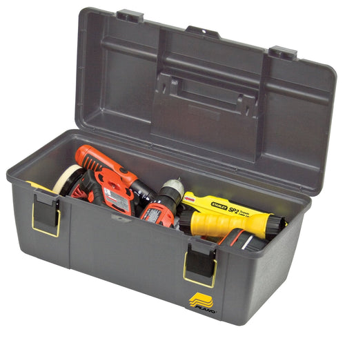 20-Inch Plano Molding Grab-N-Go Tool Box with Tray, Graphite Gray and Black