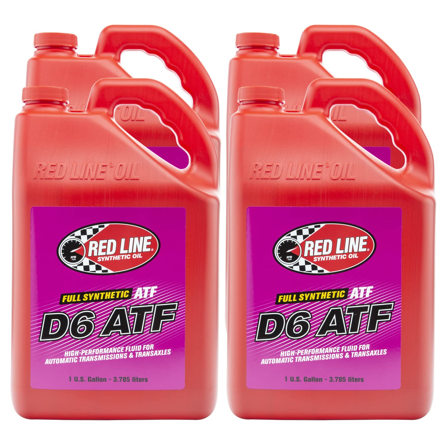 Full Synthetic Red Line 30705 D6 Automatic Transmission Fluid (ATF) - 1 Gallon (4 Pack)