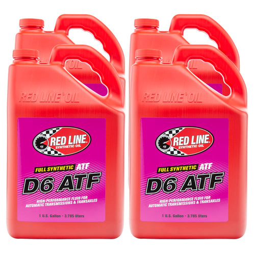 Full Synthetic Red Line 30705 D6 Automatic Transmission Fluid (ATF) - 1 Gallon (4 Pack)