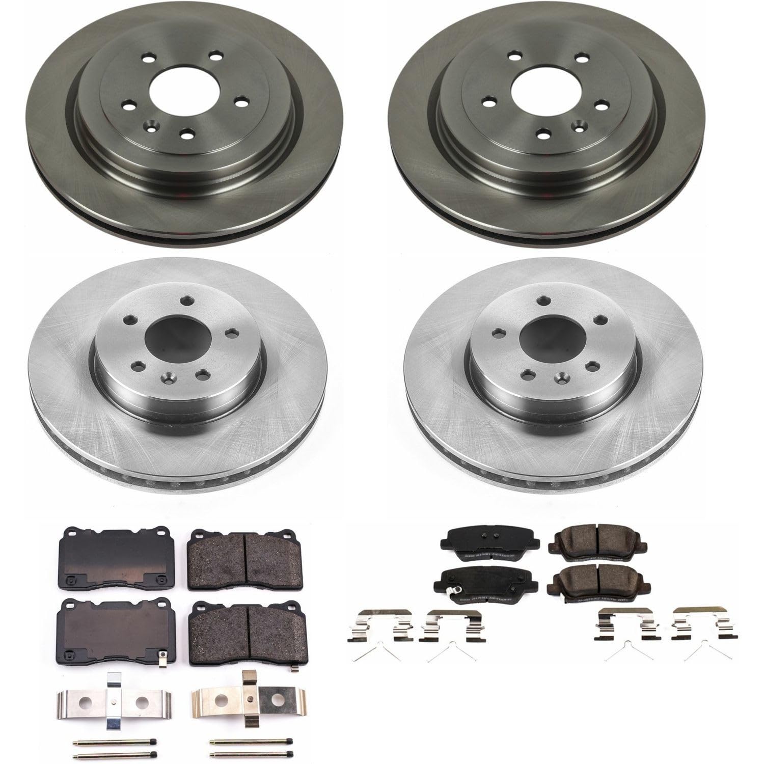 Power Stop KOE7403 Front and Rear Replacement Brake Kit-OE Brake Rotors & Ceramic Brake Pads For Cadillac ATS 2016-2018 [Model Specific]