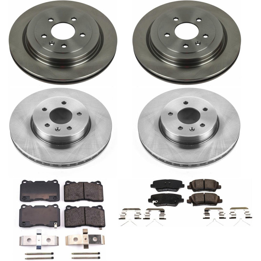 Power Stop KOE7403 Front and Rear Replacement Brake Kit-OE Brake Rotors & Ceramic Brake Pads For Cadillac ATS 2016-2018 [Model Specific]