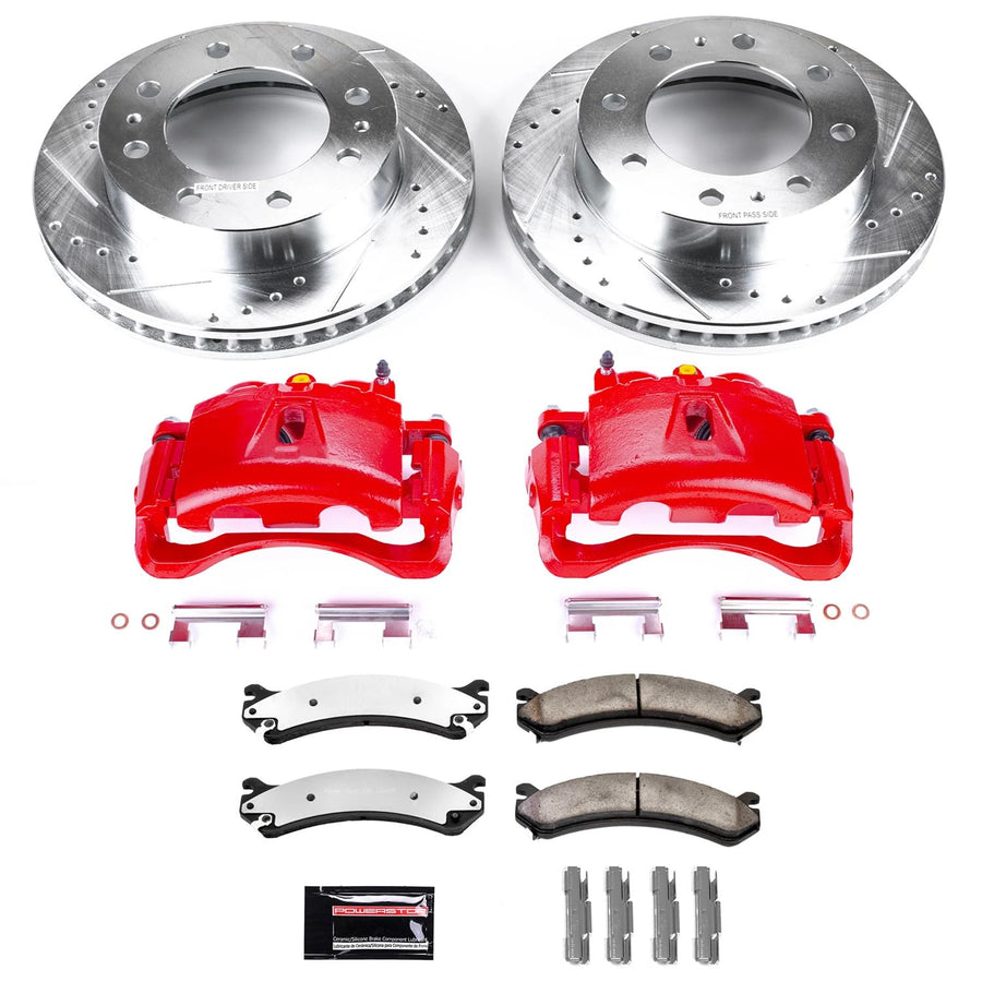 Power Stop Z36 Truck & Tow KC2071A-36 Performance Front Brake Kit with Powder Coated Calipers