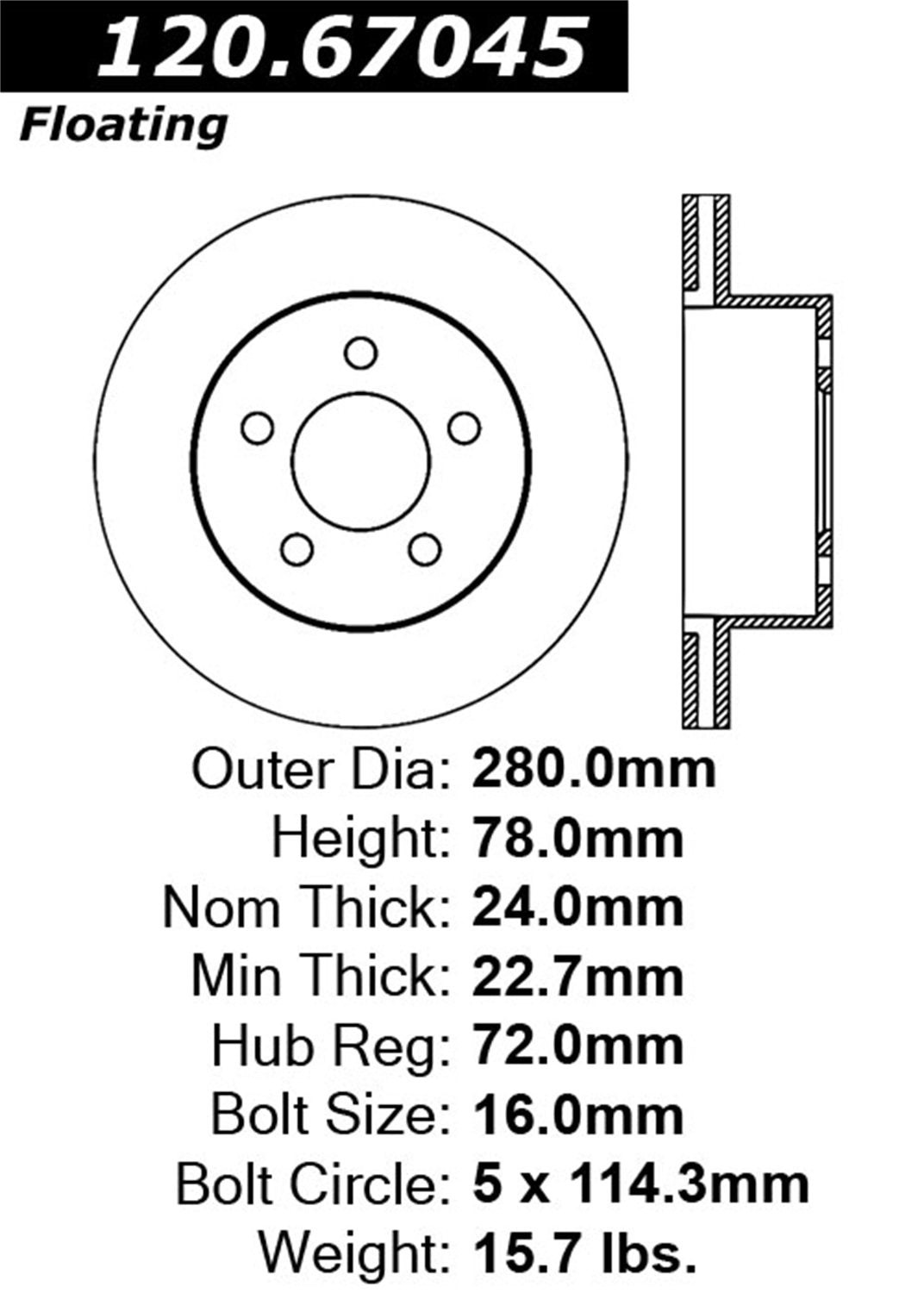 Sport Cross Drilled Brake Rotor StopTech; Front Right 128.67045R