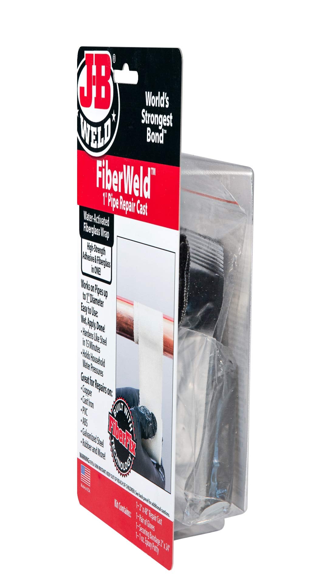 Pipe Repair Cast FiberWeld 2x48 Inch – High Strength Adhesive Fiberglass Wrap – White