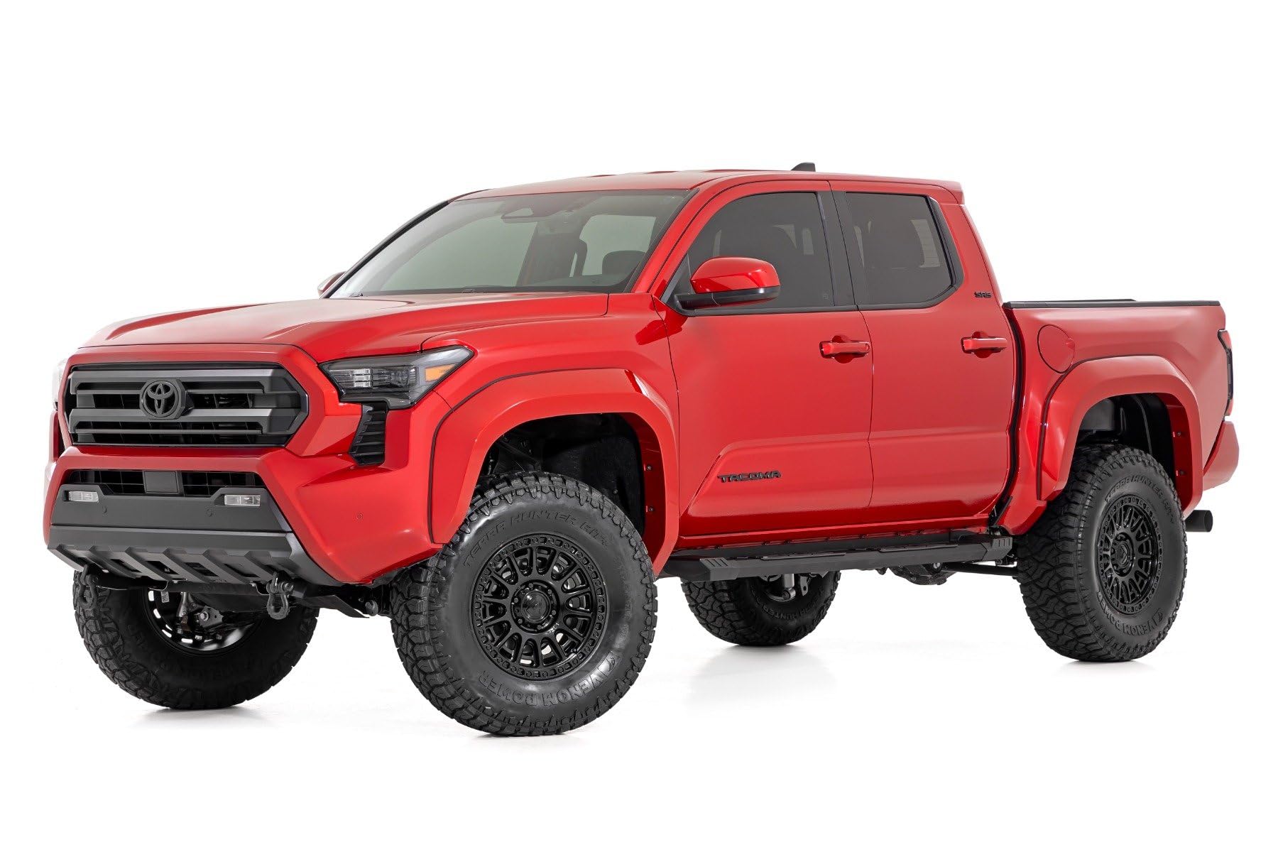 Rough Country Aluminum HD2 Running Boards for Toyota Tacoma (2024-2025) Double Cab - 5" Wide Non-Slip Step, Easy Bolt-on Install