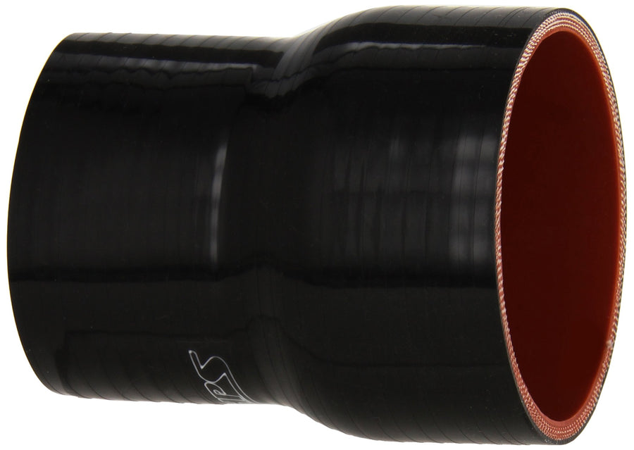 HPS Silicone HTSR-250-300-L4-BLK High Temperature 4-ply Reinforced Reducer Coupler Hose, 50 PSI Maximum Pressure, 4" Length, 2-1/2" > 3" ID, Black