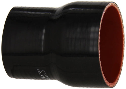 HPS Silicone HTSR-250-300-L4-BLK High Temperature 4-ply Reinforced Reducer Coupler Hose, 50 PSI Maximum Pressure, 4" Length, 2-1/2" > 3" ID, Black
