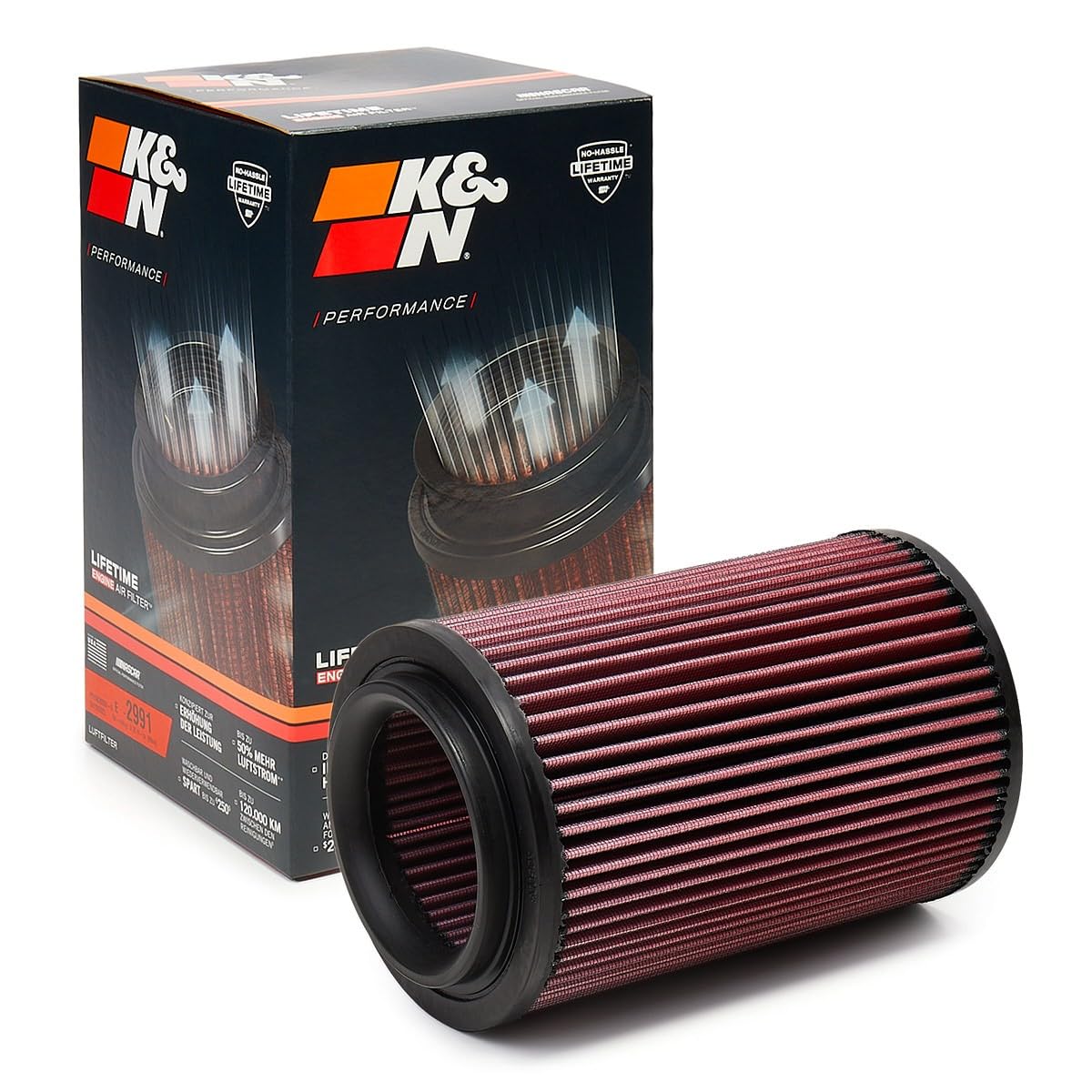 K&N Air Filter Engine: Increase Power & Acceleration, Washable, Premium, Replacement Car Filter: Compatible with 2010-2021 ALFA ROMEO (Giulietta), E-2991