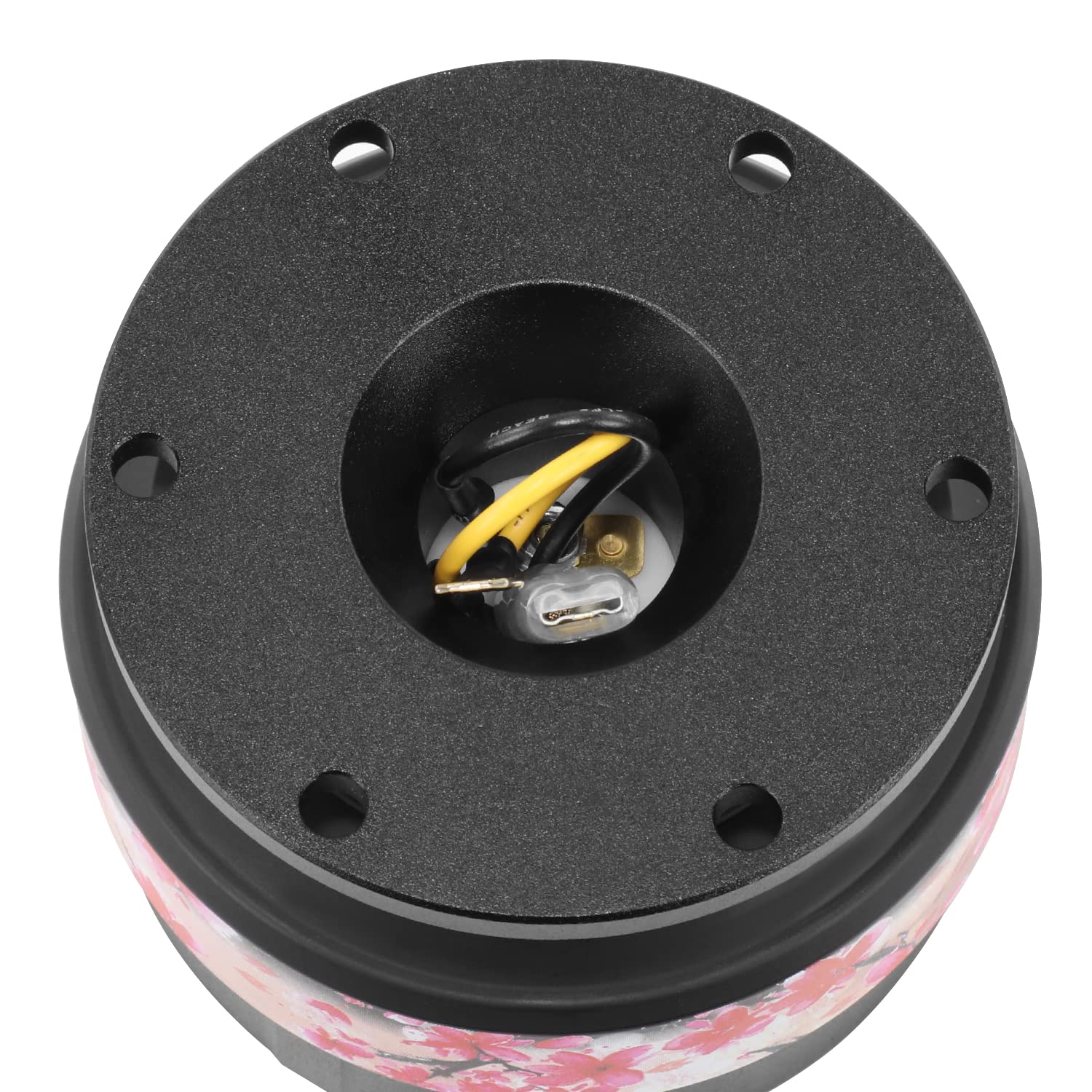 NRG Innovations Steering Wheel Gen 2.0 Quick Release Adapter 6-HOLE with Mounting Bolts, Quick Release - Black Body/Sakura ring with Prisma Collab, NRG-SRK-200BK-SAKURA