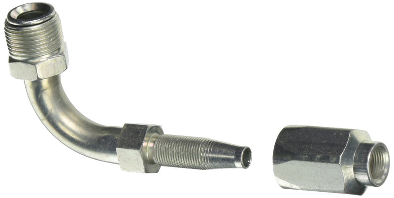 6C5-8RMIX90 Gates Field Attachable for C5C, C5D and C5M Hose, Male SAE 45 Flare Inverted Swivel, 90 Bent Tube, Steel, 5/16" ID