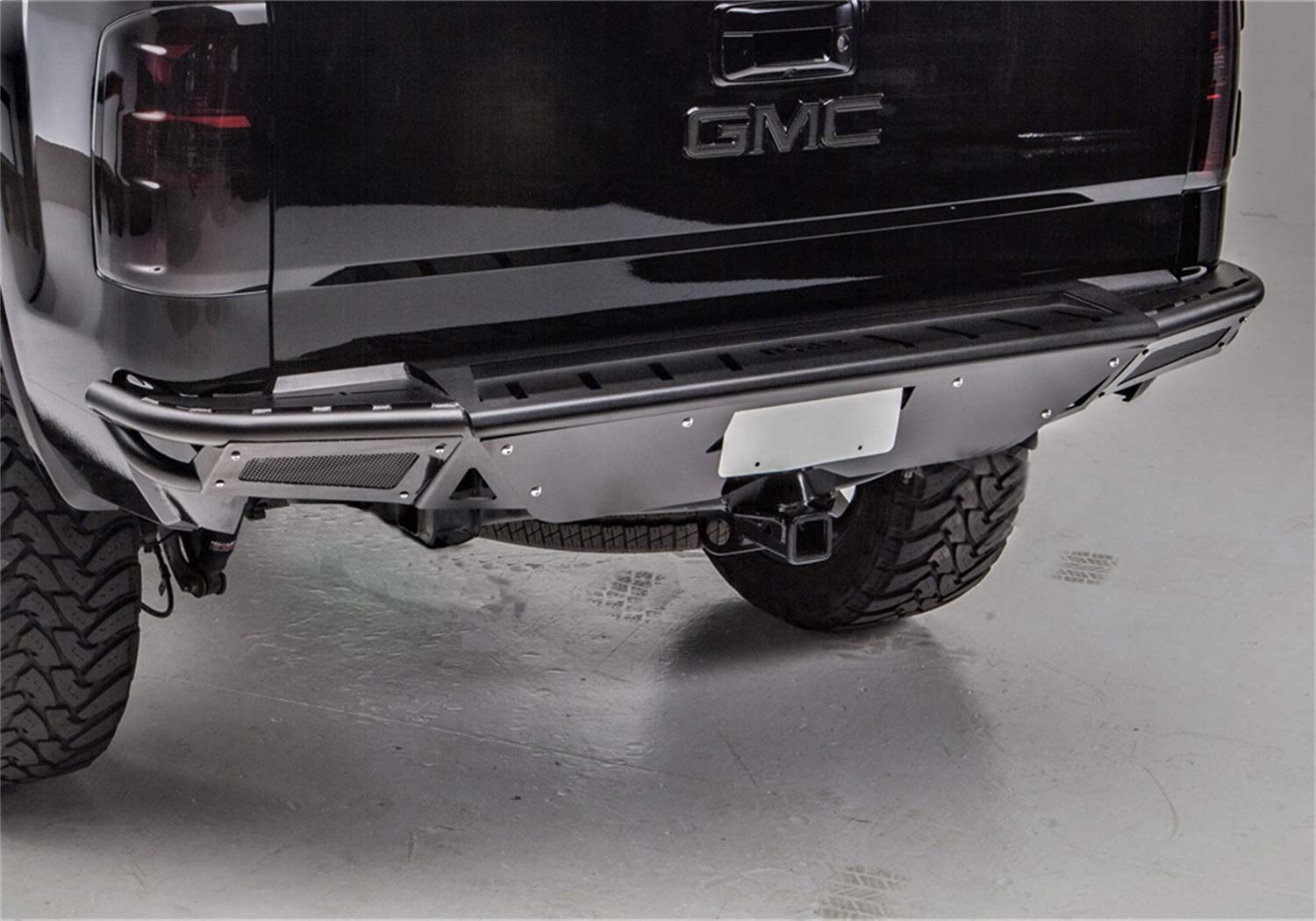 N-Fab Rear Bumper for Toyota Tundra | Aluminum Skid Plate, Pre-Runner Style, Textured Black | T14RBS-H-TX | Fits 2014-2021 Toyota Tundra