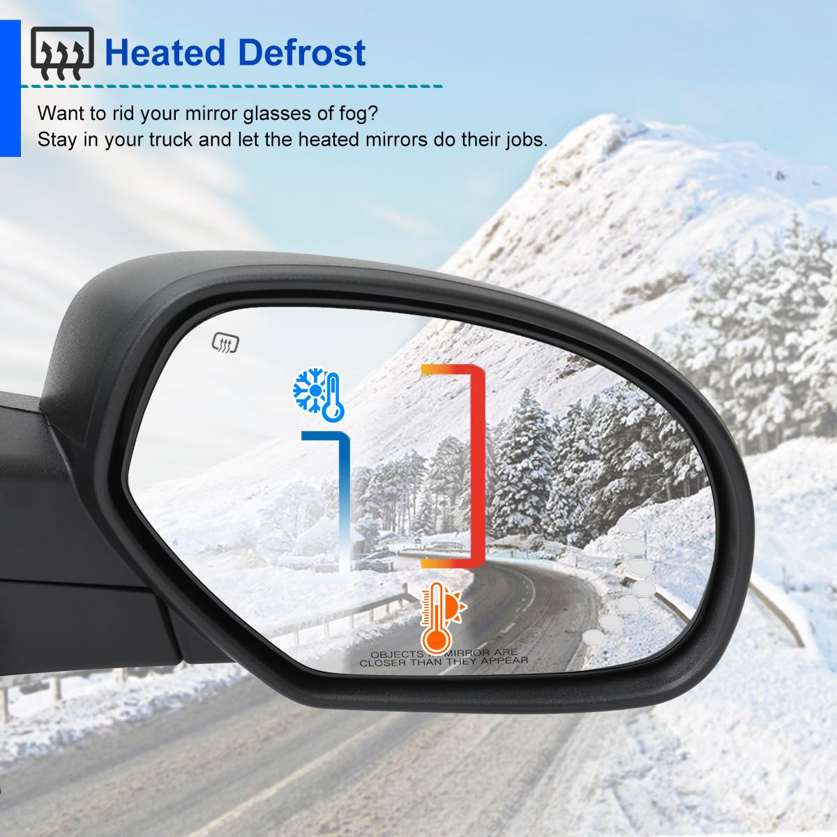Spec-D Tuning Power Heated Right Passenger Side Fold LED Arrow Mirror Compatible with 2007-2013 Chevy Silverado GMC Sierra