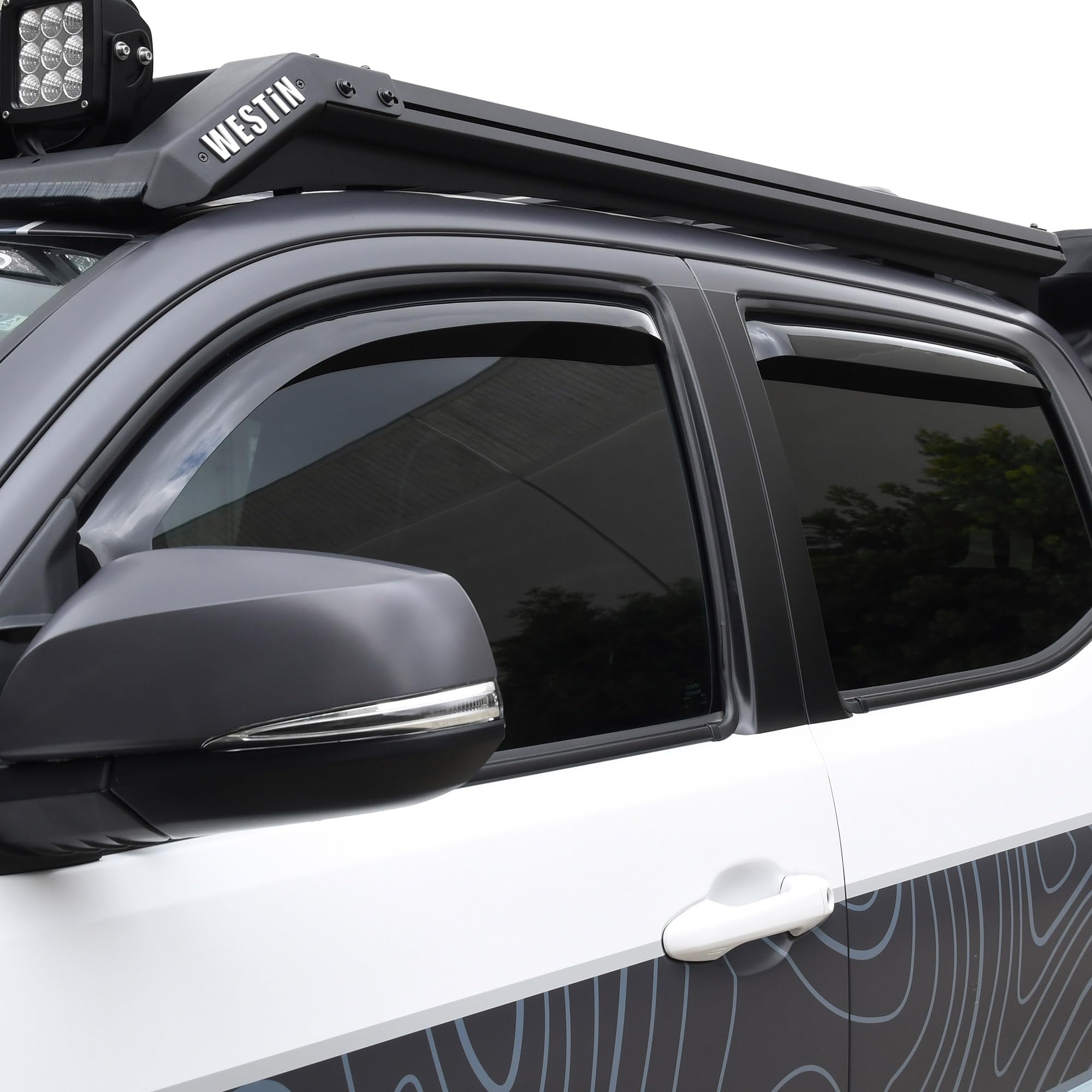 72-88433 Westin in-Channel Wind Deflector 4pc fits 2005-2023 Tacoma Double Cab