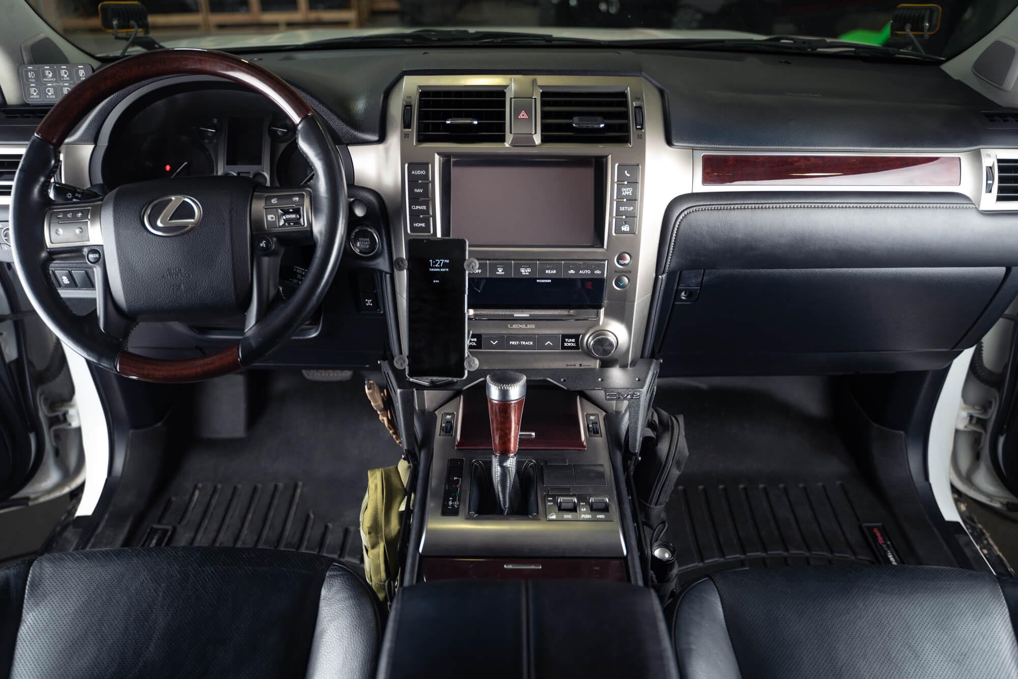 Center Console DV8 Offroad Molle Panels & Digital Device Bridge for The 2010-2021 Lexus GX 460 | Mount for Cell Phone, GPS, Radio, & Other Accessories | Easy Access to All OEM Switches & Buttons
