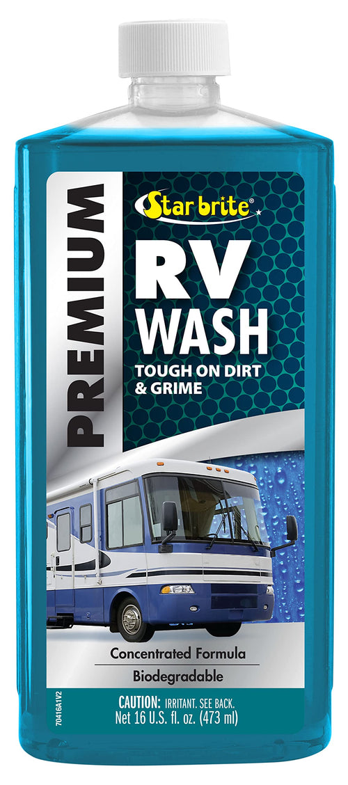 Premium RV Wash STAR BRITE - Ultimate RV Exterior Cleaner for Road Grime & More - Ideal for All Camper Surfaces - 16 OZ (070416P)