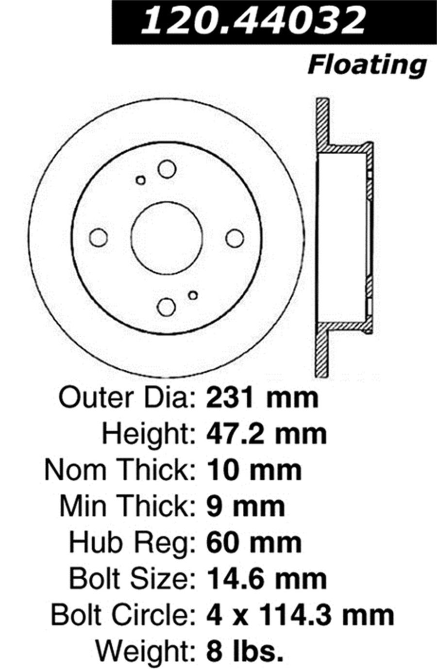 Rear Left StopTech 126.44032SL Sport Slotted Brake Rotor