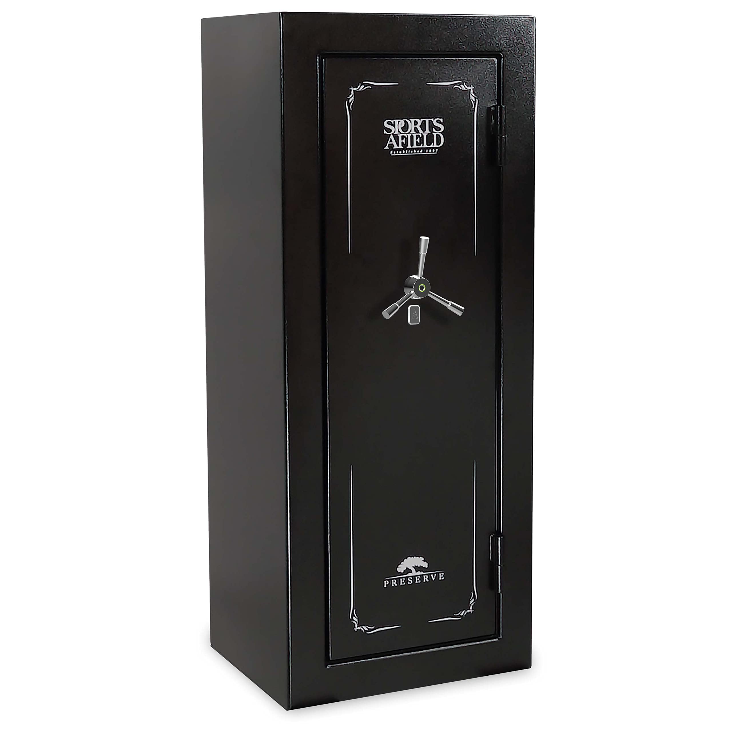 24-Gun Fire and Waterproof Biometric Gun Safe - Preserve, Black
