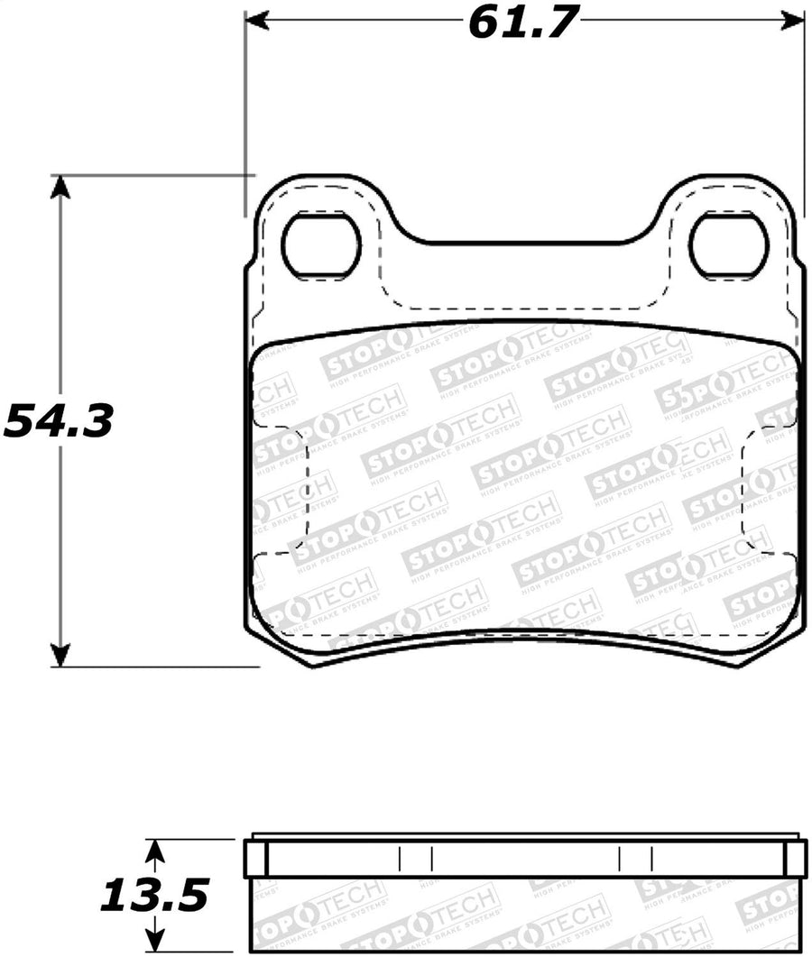 Rear StopTech 308.03350 Brake Pads with Shims Street