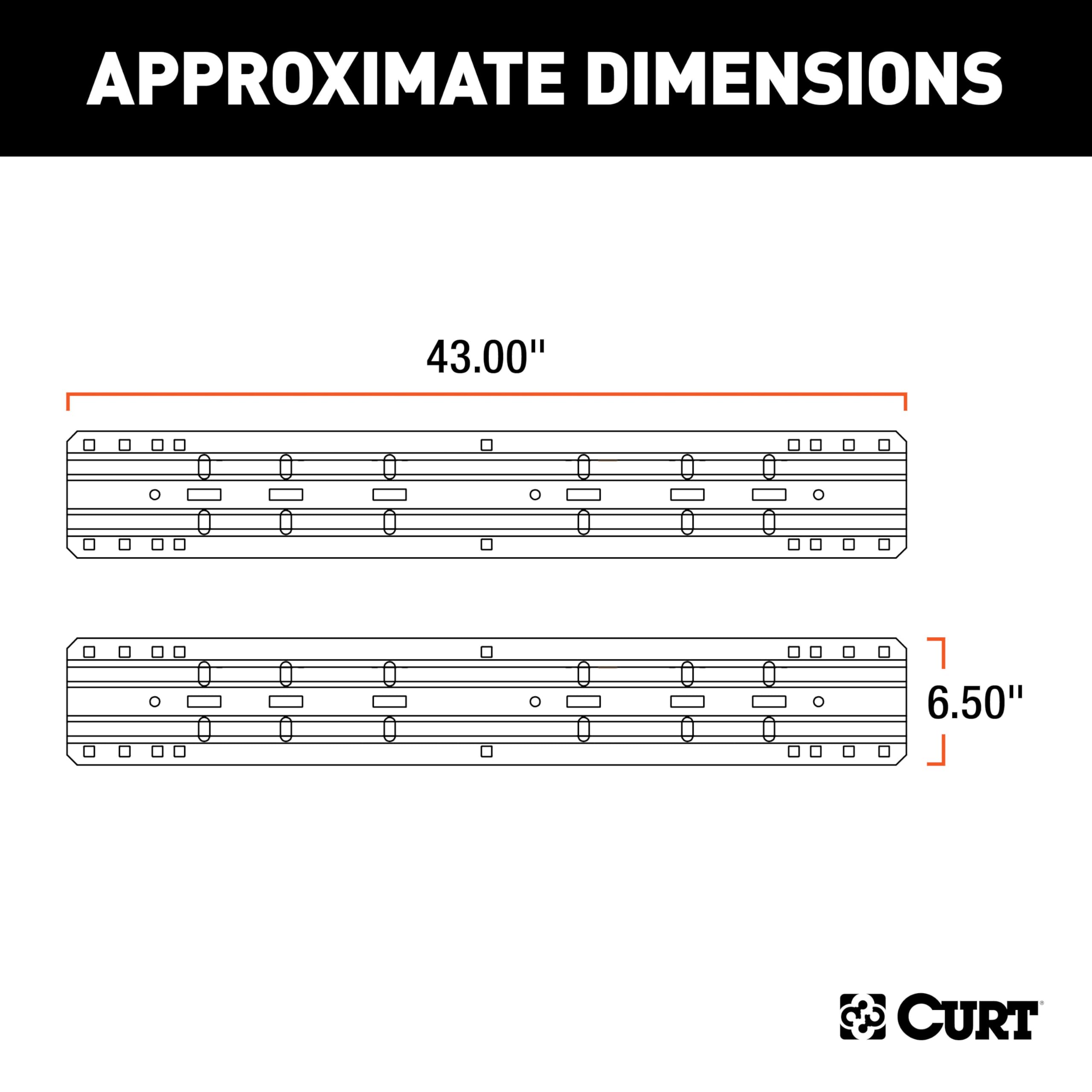 CURT 5th Wheel Hitch Rails Industry-Standard, Carbide Black, 25,000 Pounds