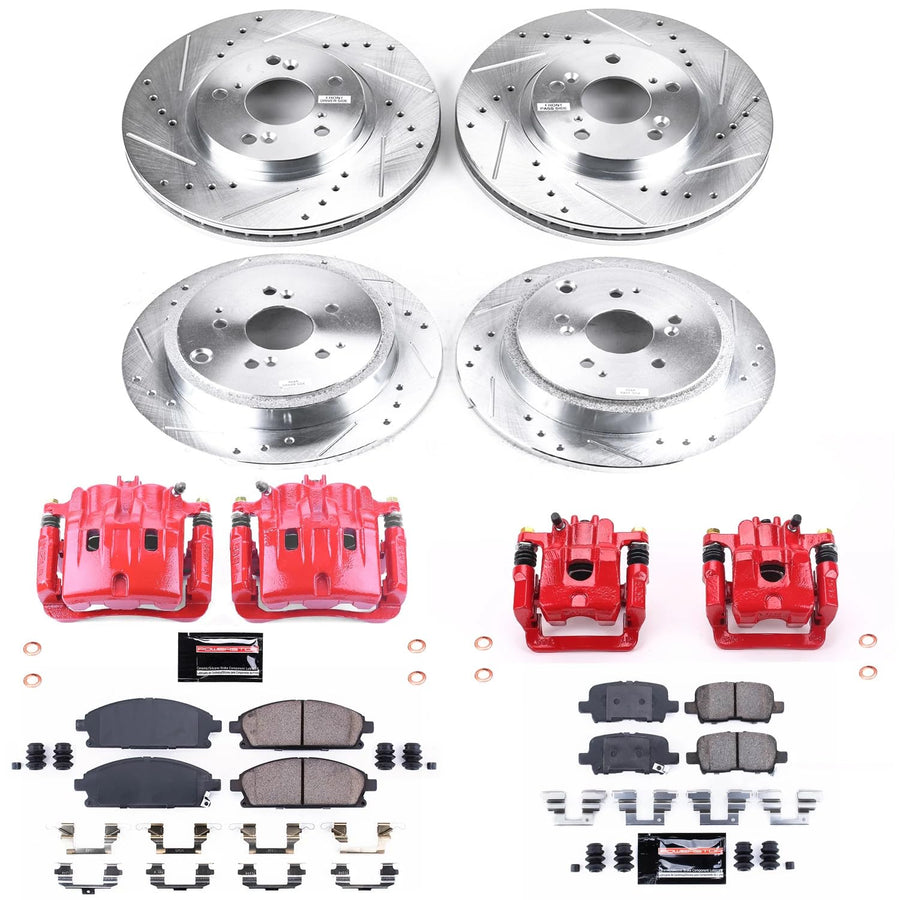 Power Stop KC2291 Z23 Evolution Sport Brake Upgrade Kit Front & Rear with Powder Coated Calipers For Acura MDX 2003-2006 [Model Specific]