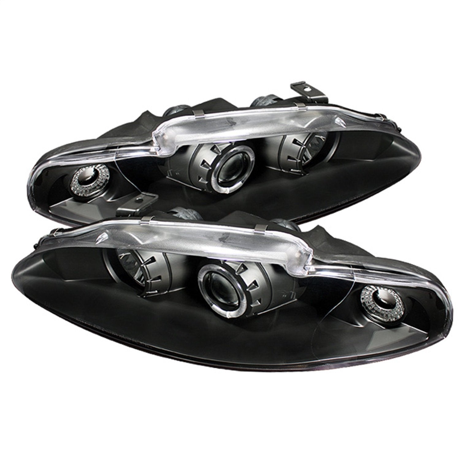 LED Halo Spyder Auto Projector Headlights Black/Clear 5011428