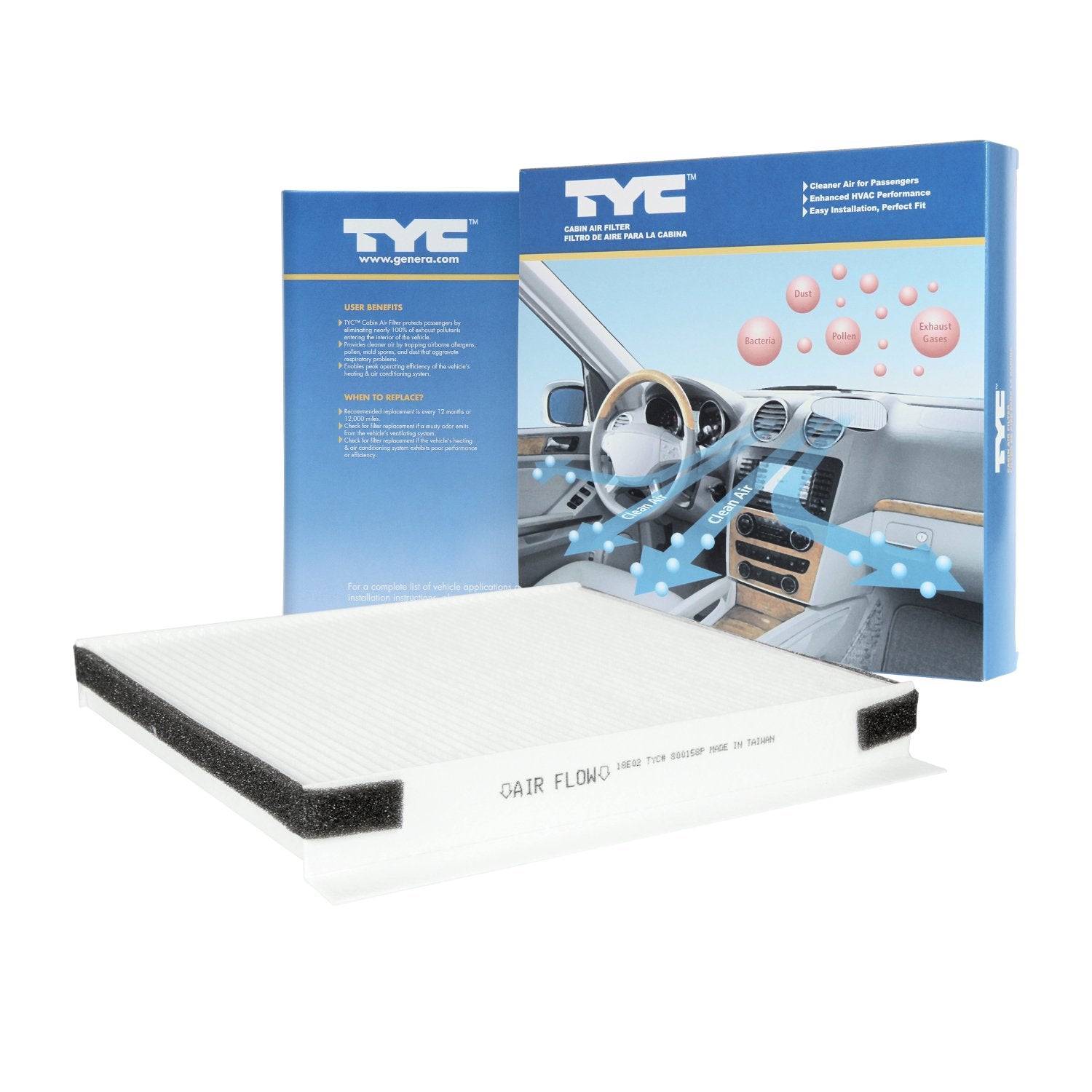Cabin Air Filter TYC Compatible with 2009-2016 Hyundai Genesis