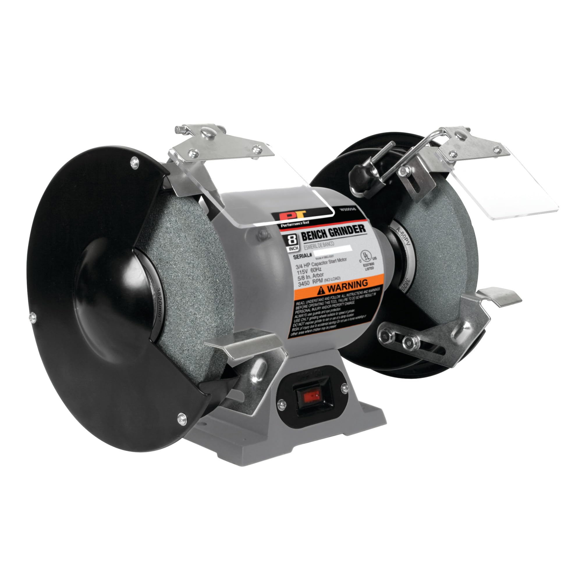 8-Inch Bench Grinder Performance Tool W50058 3/4 HP Motor