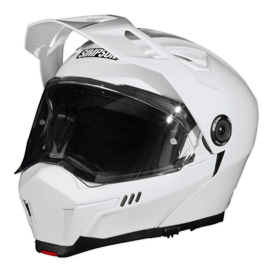 Simpson Motorcycle Journey Bandit Helmet - White - 2XL | Off Road Dirt Bike UTV Motocross ATV | Modular Full-Face Flip Up | Clear Pinlock Anti-Fog Visor Shield | DOT ECE Certified (JB12X)