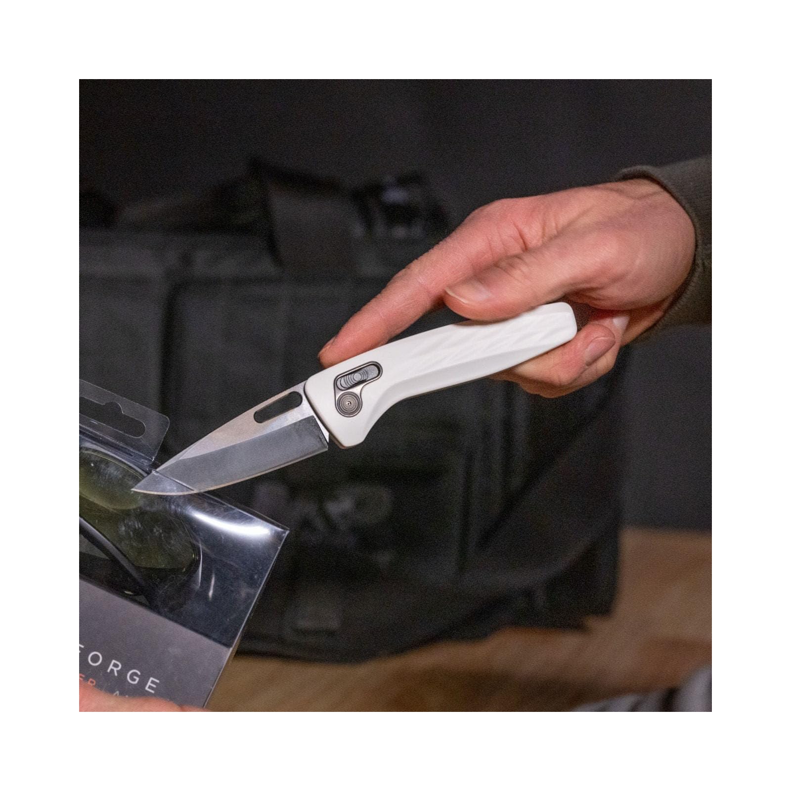 SOG One-Zero XR Daily Carry Easy-Opening Folding Knife with Aircraft-Grade Aluminum Handle | CRYO CPM S35VN Steel Blade, White/Black Chrome
