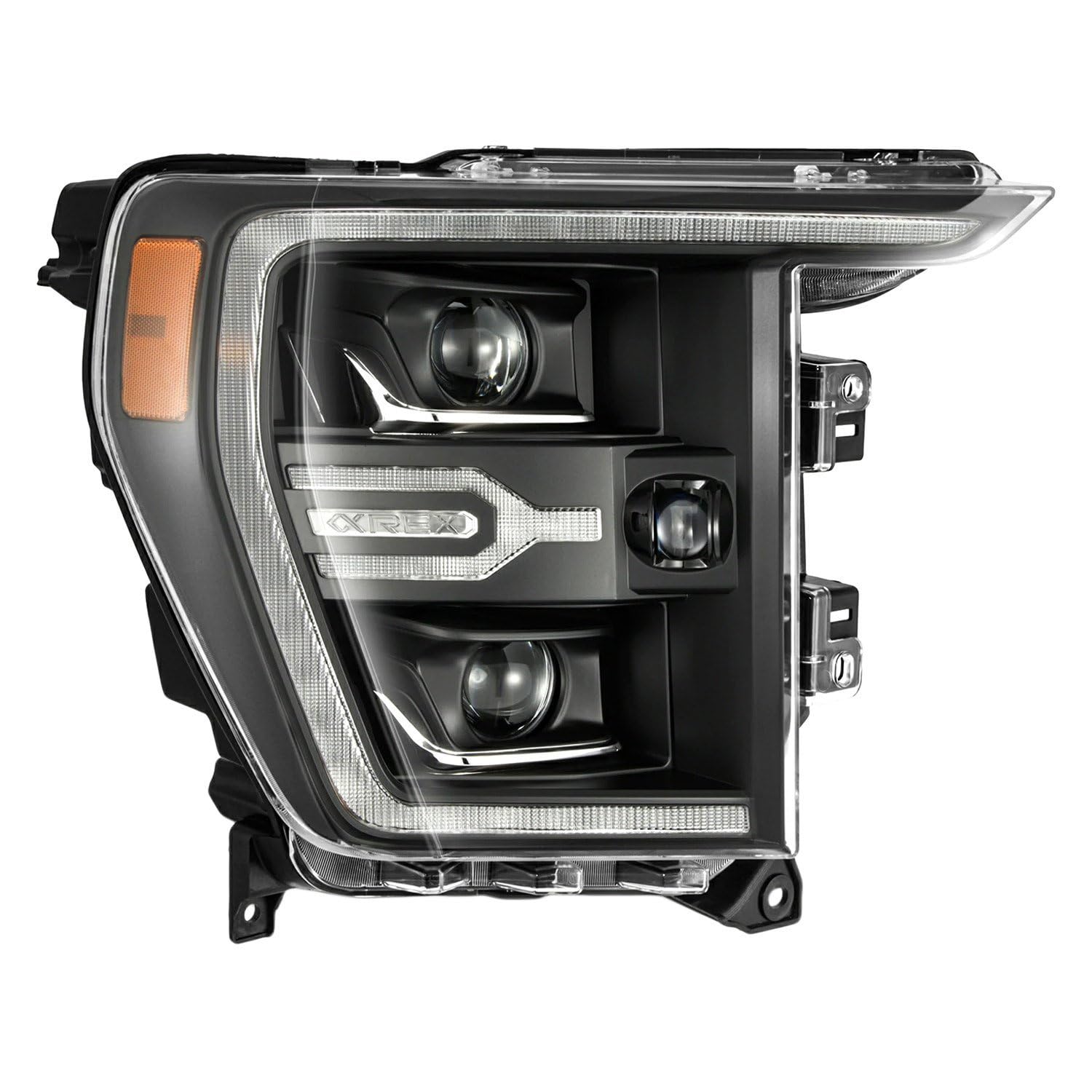 21-22 Ford F150 AlphaRex Luxx-Series Projector Headlights Black w/Activ Light/Seq Signal