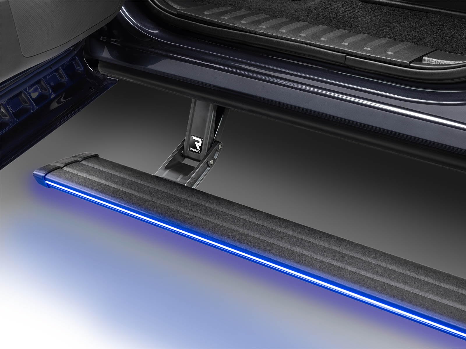 AMP Research PowerStep Vision RealTruck | Fits 2018-2024 RAM 1500 & Classic/2500/3500 | 96239-01A | Rust Proof Aluminum Retractable Electric Steps with LED Step Lights