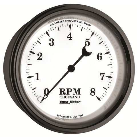 Auto Meter 3-3/8" Old Tyme White II 8000 RPM In-Dash Tachometer Gauge