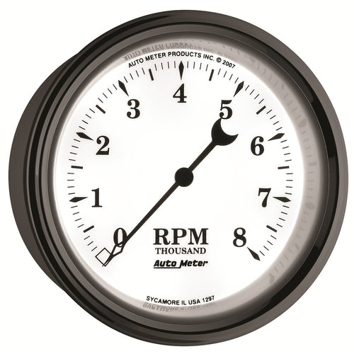 Auto Meter 3-3/8" Old Tyme White II 8000 RPM In-Dash Tachometer Gauge