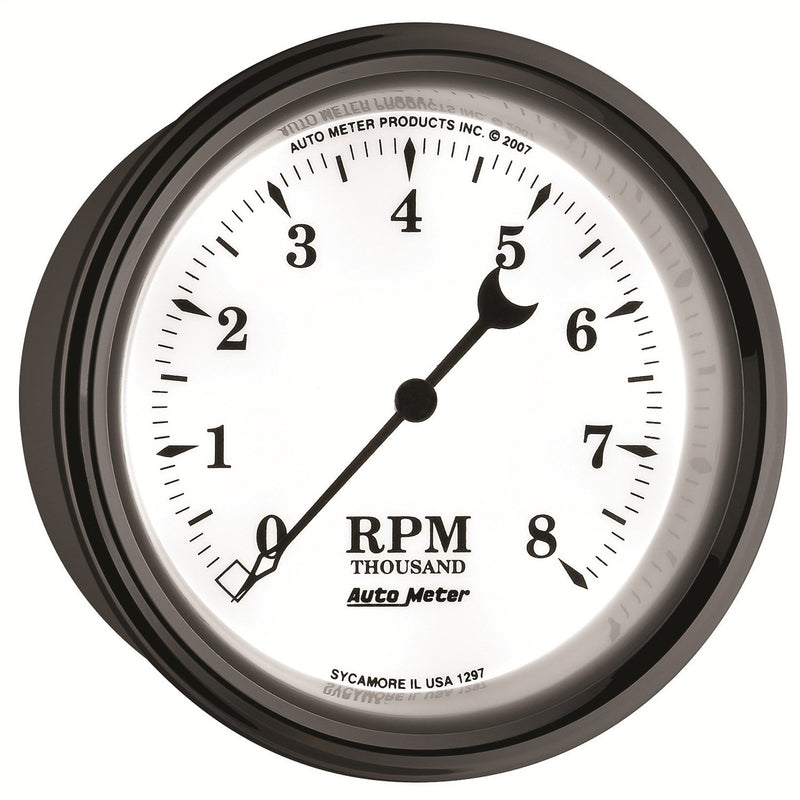 Auto Meter 3-3/8" Old Tyme White II 8000 RPM In-Dash Tachometer Gauge