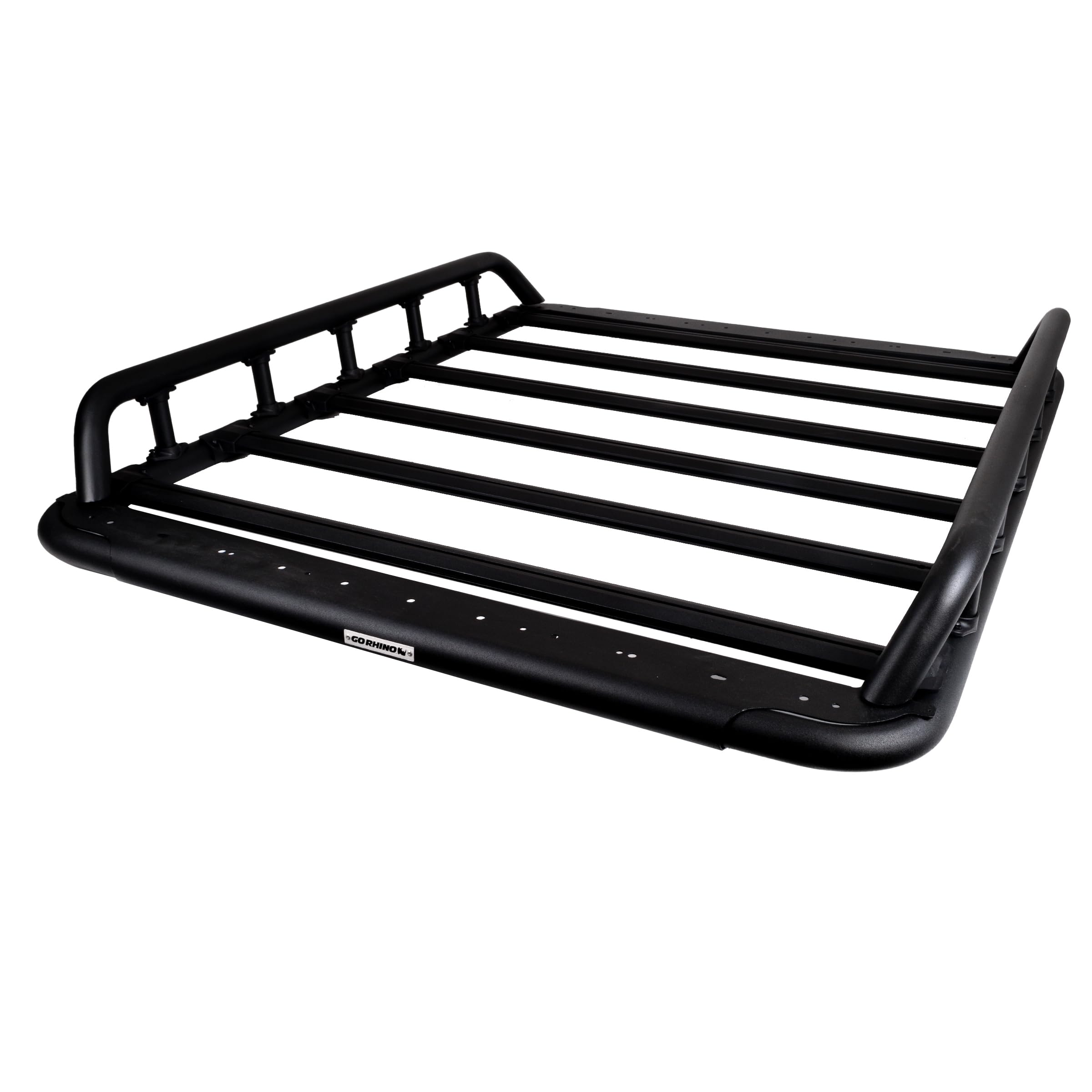 SRM 500 Go Rhino Flat Platform Roof Rack w/Dual Rail & Clamps | Aluminum, Textured Black, L: 65" x W: 52" | 5935261T | Mounts to Most Cross Bars