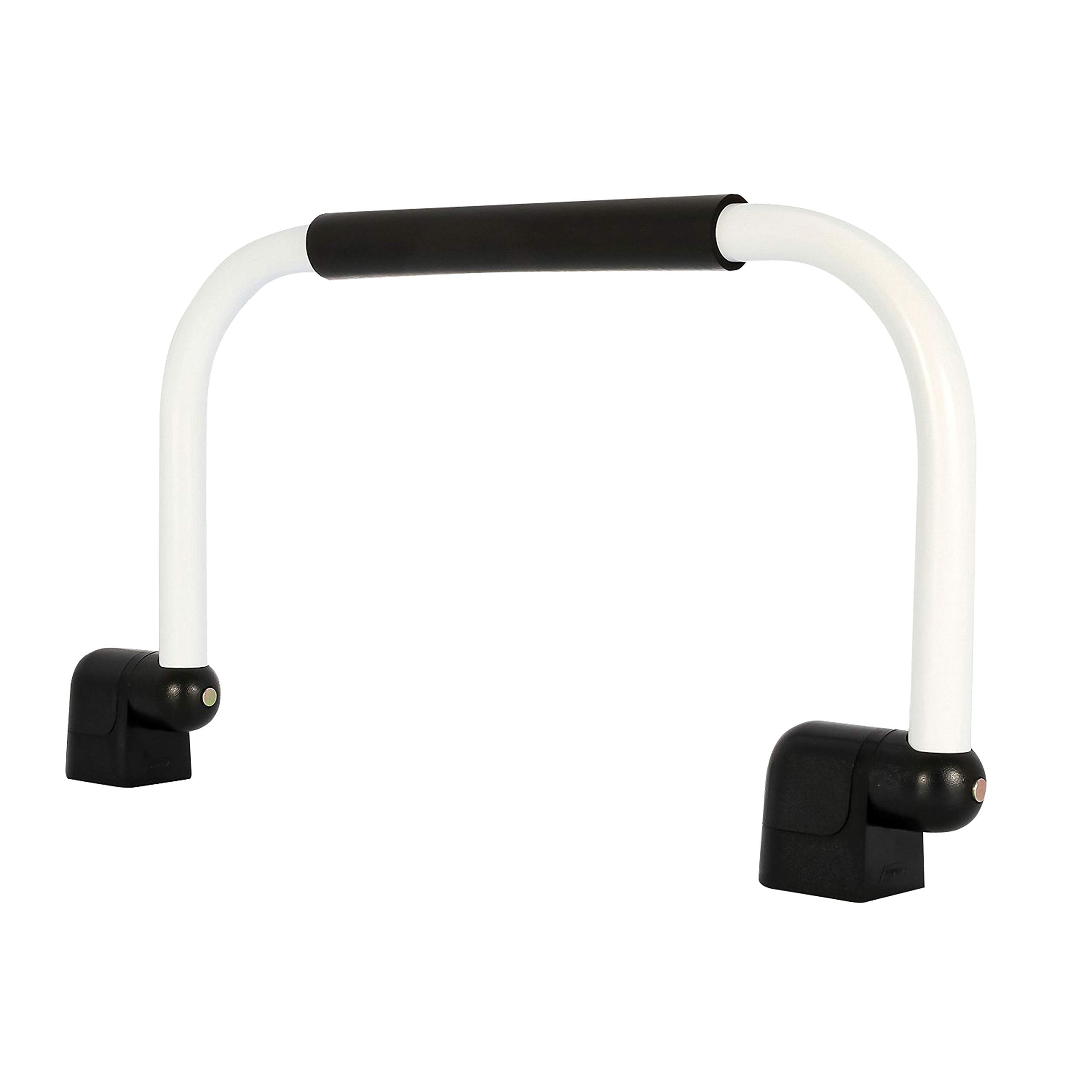Camco RV Fold-Away Grab Handle - Secure Hold for Entering & Exiting - Measures 18-in, for Smaller Trailers & RVs - Installs Easily Beside RV Door, Hardware Included - White (42198)