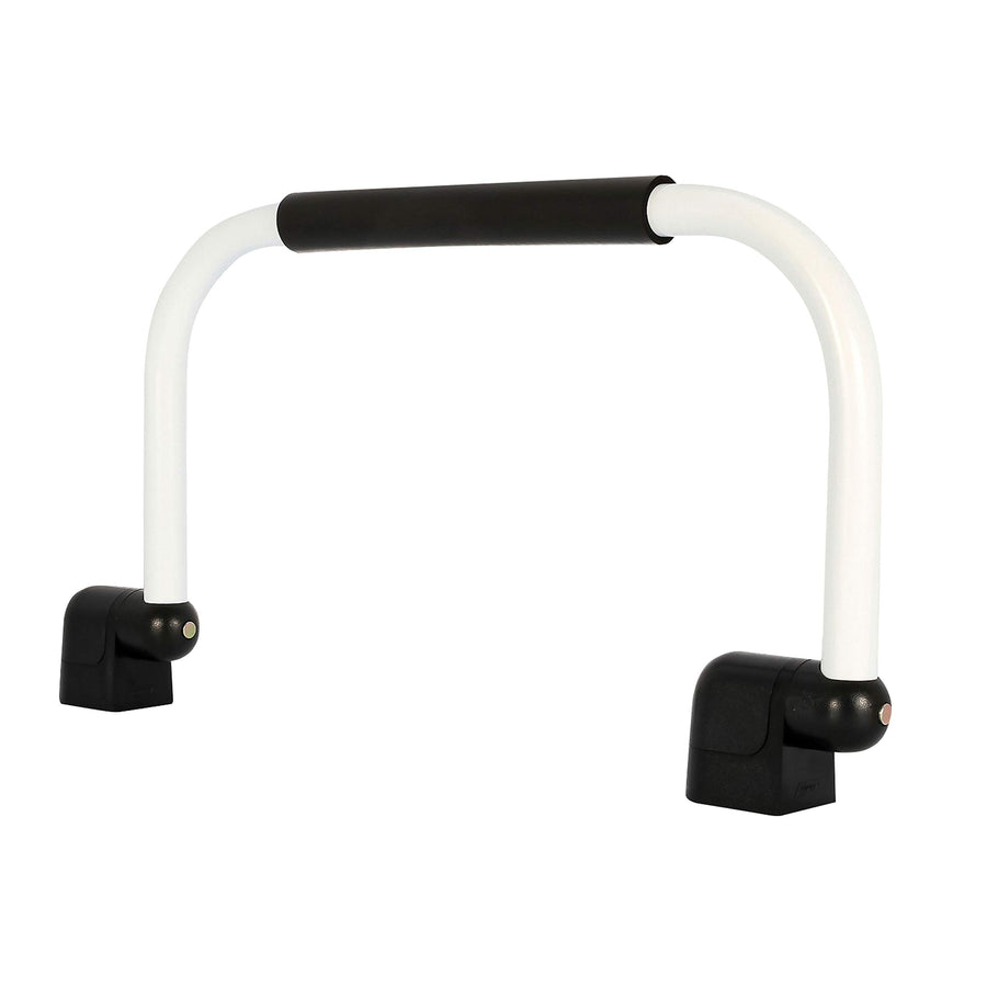 Camco RV Fold-Away Grab Handle - Secure Hold for Entering & Exiting - Measures 18-in, for Smaller Trailers & RVs - Installs Easily Beside RV Door, Hardware Included - White (42198)