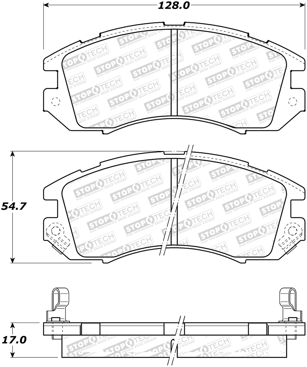 Sport Brake Pads StopTech 309.04701 with Shims and Hardware