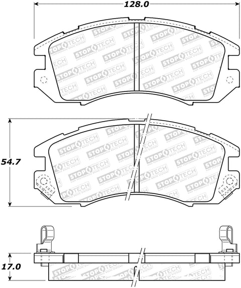 Sport Brake Pads StopTech 309.04701 with Shims and Hardware