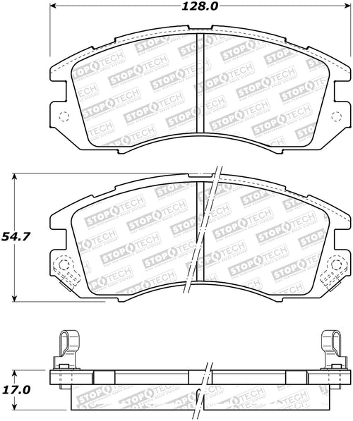 Sport Brake Pads StopTech 309.04701 with Shims and Hardware